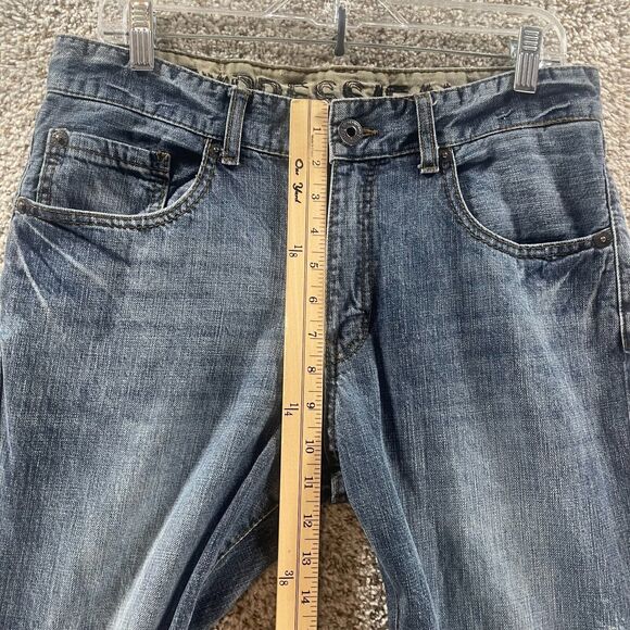 Express Jeans Mens 32x32 Blue Denim Pants Boot Cut Medium Wash Adult Cotton Logo - Picture 3 of 10